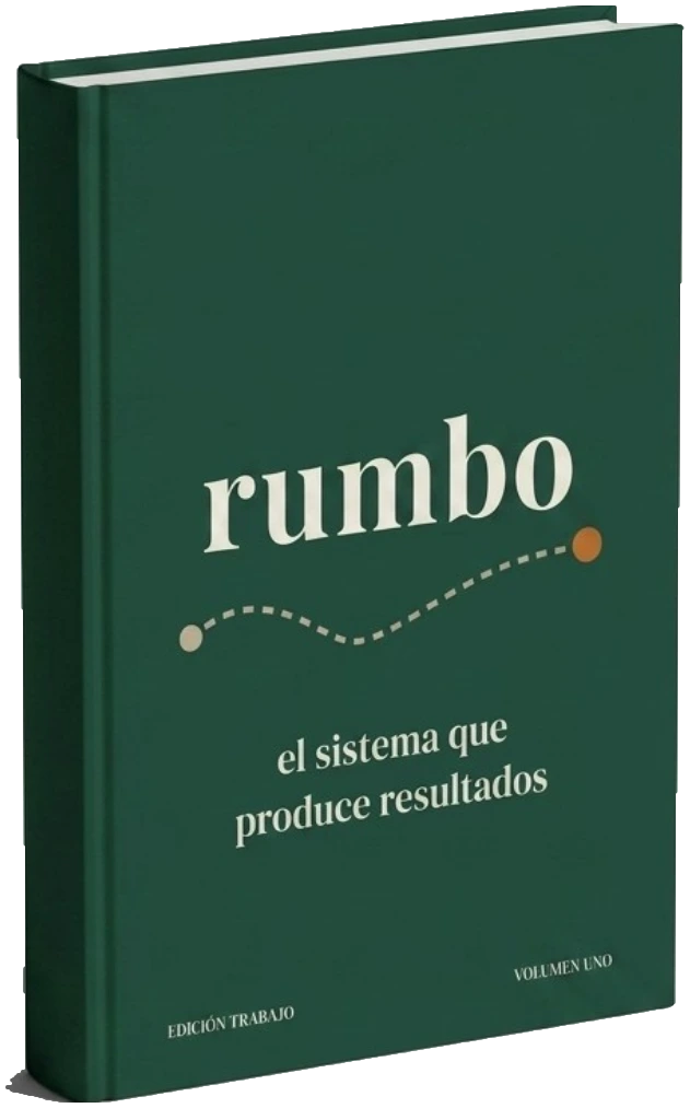 El cuaderno rumbo de tapa dura verde, de pie.